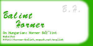 balint horner business card
